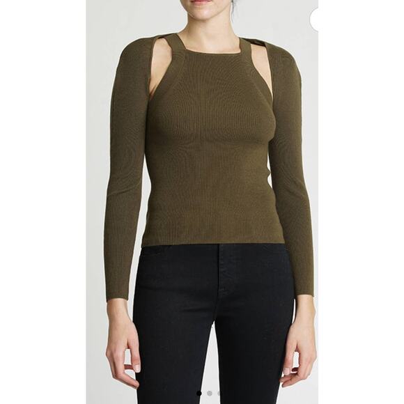 Pistola Olive Green Two Piece Knit Tank and Shrug - L - Picture 1 of 7